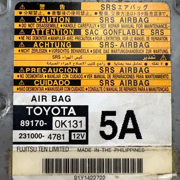 Módulo De Colisão Toyota Hilux Srv 2012 E 2015 89170-0k131