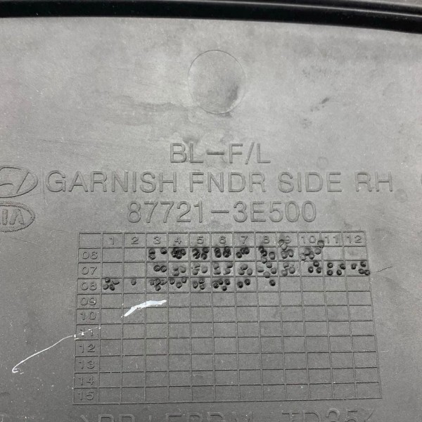 Aplique Paralamas Preto Diant. Direito Sorento 2004 A 2009