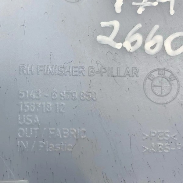 Acabamento Superior Coluna Cinto Lado Direito X6 2008 A 2012 Preto